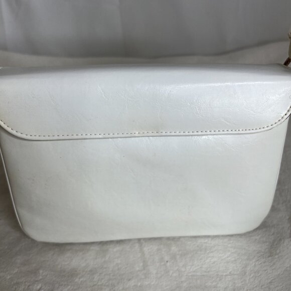 Robert Bestien Vintage White Faux Leather shoulder Adjustable Strap - Picture 4 of 12